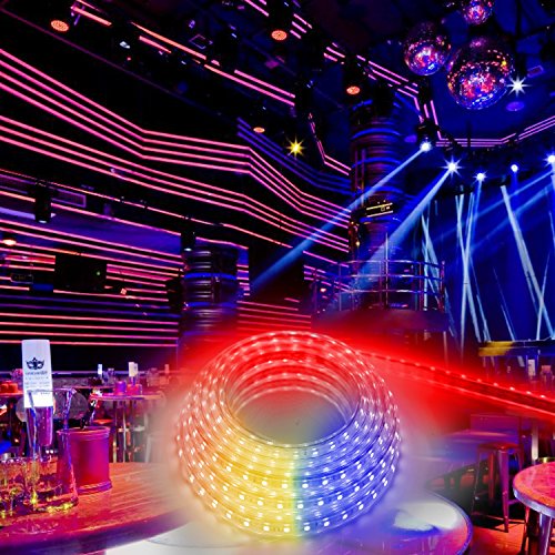 Brillihood Flexible LED RGB Rope Light Strip Multi Color Changing Dimmable Waterproof Indoor/Outdoor Remote Controller - (50m/164ft)