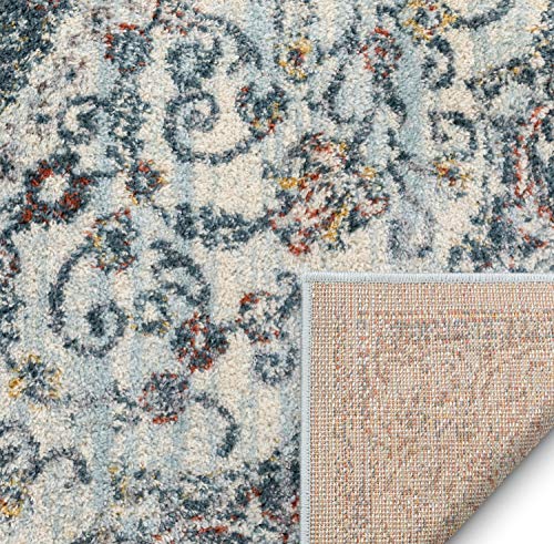 Well Woven Jessa Oriental Medallion Vintage Boho Blue Area Rug 8x11 (7'10" x 9'10")