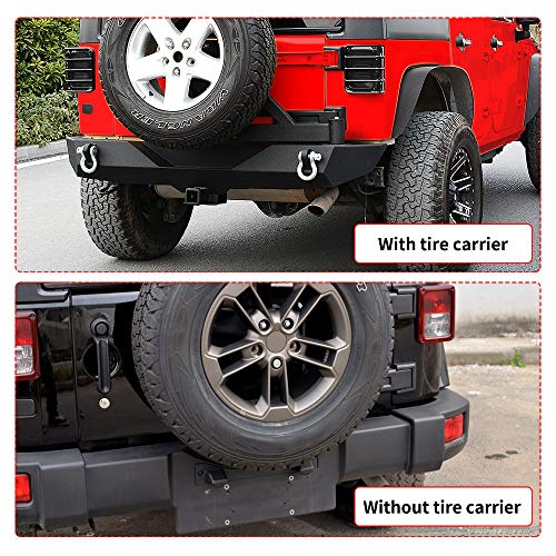 LEDKINGDOMUS Stinger Front Bumper for 07-18 Jeep Wrangler JK and JK Unlimited With Fog Lights Housing and Winch Plate Black Textured