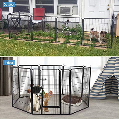 Yaheetech 40-inch Dog Playpen with Door Pet Playpen for Large and Small Dogs, Foldable Dog Exercise Pens Indoor & Outdoor 16 Panel