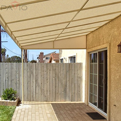 Patio Paradise 6' x 105' Sunblock Shade Cloth Roll Beige Fabric 95% UV Resistant Mesh Netting Cover for Outdoor