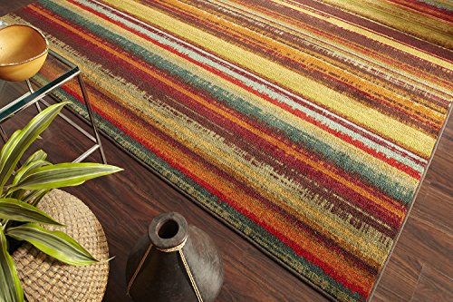 Mohawk Home New Wave Boho Striped Printed Area Rug, 7'6x10', Rainbow
