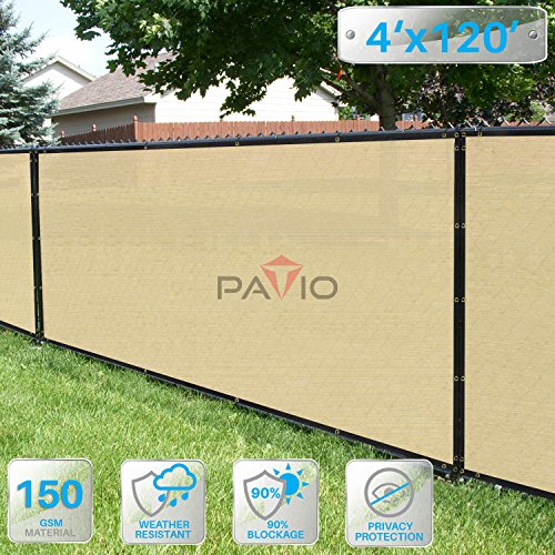 Patio Paradise Fence Privacy Screen Backyard Shade Windscreen Mesh Fabric Brass Grommet 88% Blockage 3 Years Warranty Customized