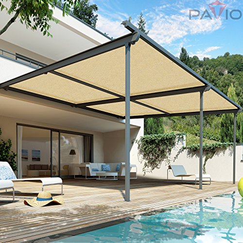 Patio Paradise 6' x 105' Sunblock Shade Cloth Roll Beige Fabric 95% UV Resistant Mesh Netting Cover for Outdoor