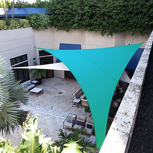 Patio Paradise 24' x 24' x 24' Waterproof Sun Shade Sail-Turquoise Green Equilateral Trangle UV Block Durable Awning Canopy Outdoor Garden Backyard Available