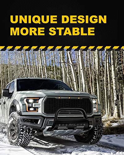 KYX Bull Bar for 2004-2021 Ford F150 Expedition/2003-2014 Navigator, Pickup Truck 3" Brush Grille Guard with Removable Skid Plate Off-Road Front Bumper, Black