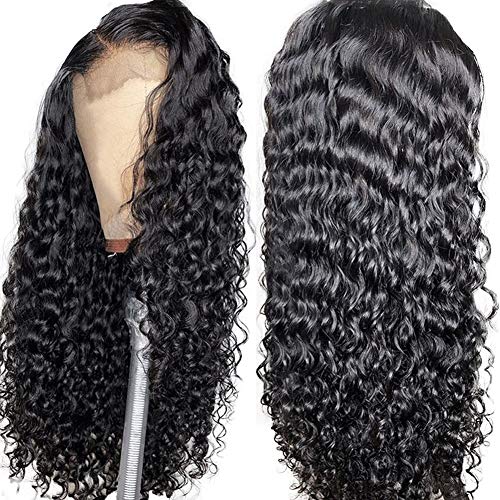 Lace Front Human Hair Water Wave Wigs 13x4 Lace Frontal Deep Curly Wigs 10A Glueless Brazilian Virgin Human Hair Wigs Pre Plucked With Baby Hair For Black Women 150% Density