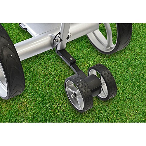 Bat-Caddy 2020 X4R Lithium Remote Control Golf Push Cart with Deluxe Accessory Kit & Mountain Slayer Anti Tip Bar - Silver - from in The Hole Golf