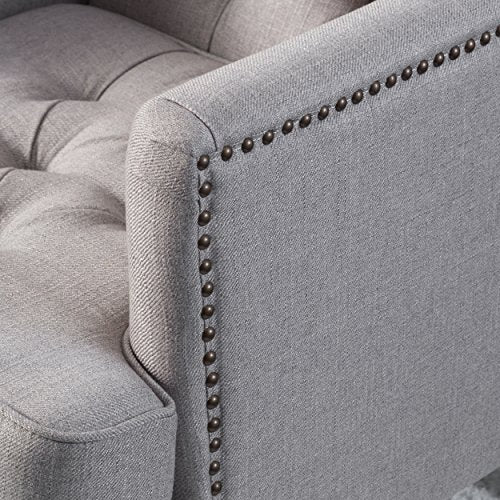 Christopher Knight Home Malone Fabric Tufted Club Chair, Pewter