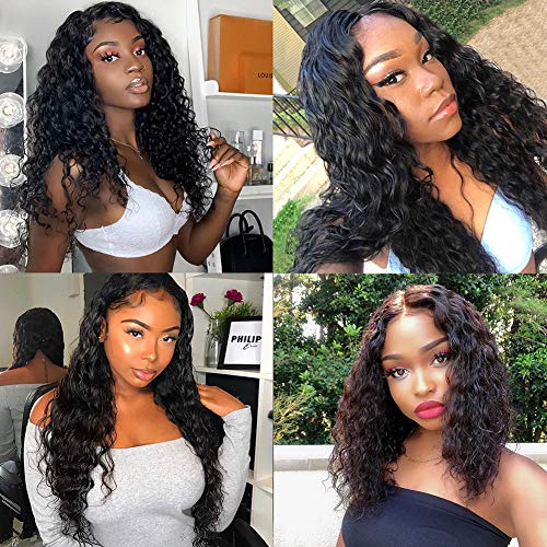 Lace Front Human Hair Water Wave Wigs 13x4 Lace Frontal Deep Curly Wigs 10A Glueless Brazilian Virgin Human Hair Wigs Pre Plucked With Baby Hair For Black Women 150% Density