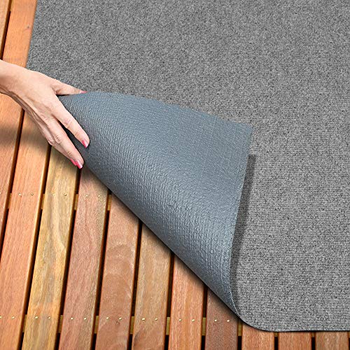House, Home and More Indoor Outdoor Carpet with Rubber Marine Backing - Gray - 6 Feet x 30 Feet