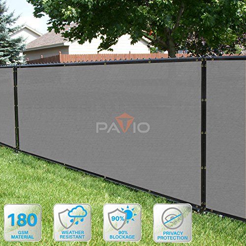 Patio Fence Privacy Screen 8'x50', Pergola Shade Cover Canopy Sun Block,180 GSM, 90% Privacy Blockage (Light Gray)