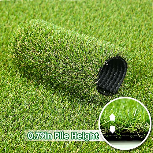 Fas Home Artificial Grass Turf 9FTX81FT(729Square FT),0.8" Pile Height Realistic Synthetic Grass, Drainage Holes Indoor Outdoor Faux Grass Astro Rug Carpet for Pet Dog Garden Backyard Balcony