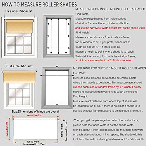 PASSENGER PIGEON Thermal Insulated 100% Blackout Waterproof Fabric Custom Window Roller Shades Blinds,69" W x 92" L,Dark Grey