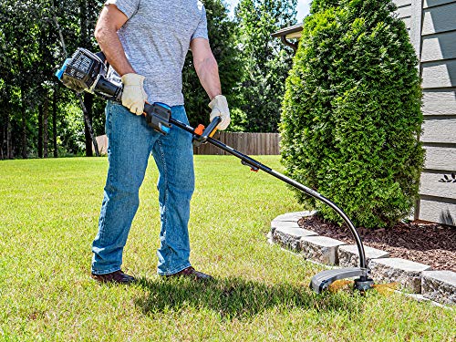 LawnMaster NPTGCP2617A No-Pull Curved Split Shaft Trimmer 26cc 2 Cycle, Black