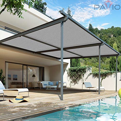 Patio Paradise 12' x 128' Sunblock Shade Cloth Roll,Light Grey Sun Shade Fabric 95% UV Resistant Mesh Netting Cover for Outdoor,Backyard,Plant,Greenhouse,Barn