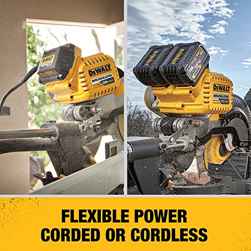 DEWALT DHS790AT2 FLEXVOLT 120V MAX Corded / Cordless 12" Double Bevel Compound Sliding Miter Saw (includes 2 Batteries & Fast Charger)