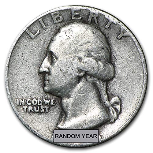 1932-1964 90% Silver Washington Quarters 40-Coin Roll Avg Circ Quarter Very Good