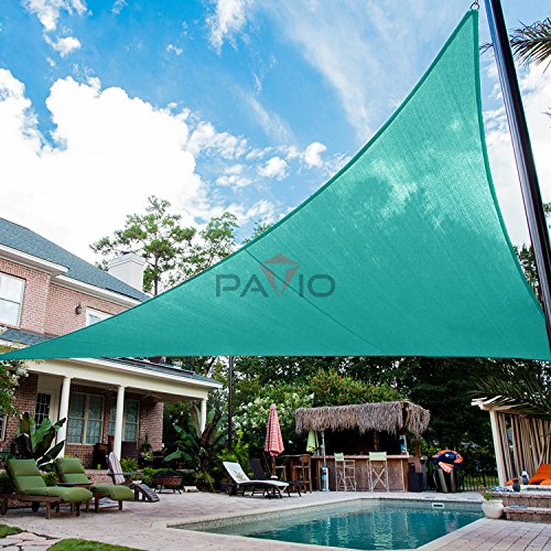 Patio Paradise 24' x 24' x 24' Waterproof Sun Shade Sail-Turquoise Green Equilateral Trangle UV Block Durable Awning Canopy Outdoor Garden Backyard Available