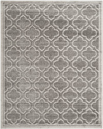 Safavieh Amherst Collection AMT412C Moroccan Geometric Area Rug, 11' x 16', Grey/Light Grey