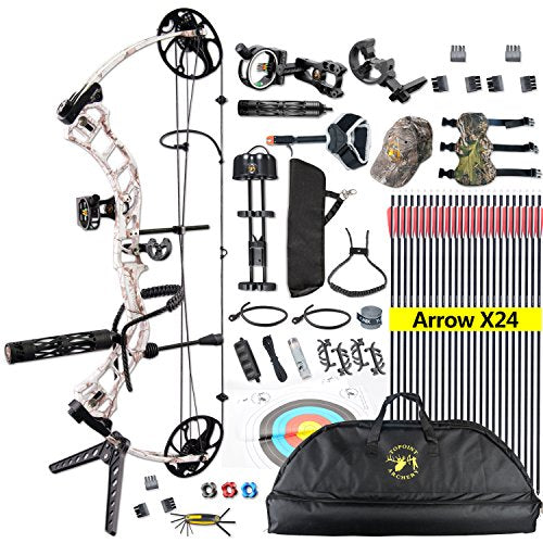 TOPOINT Trigon Compound Bow Full Package CNC Milling Riser USA Gordon Composites Limb BCY String 19"-30" Length 19-70lbs Weight IBO 320fps