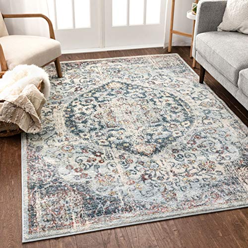 Well Woven Jessa Oriental Medallion Vintage Boho Blue Area Rug 8x11 (7'10" x 9'10")