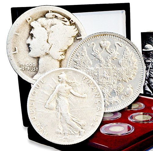 1914 WW I The Great War: 1914-18, A Collection of Six Silver Coins Set In Beautiful Box With Story Card And Certificate Good