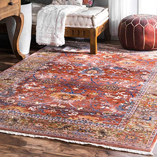 nuLOOM Veronica Sunset Fringe Area Rug, 8' x 10', Rust
