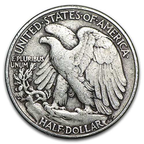 1916-1947 90% Silver Walking Liberty Halves $10 20-Coin Roll Avg Circ Silver Very Good