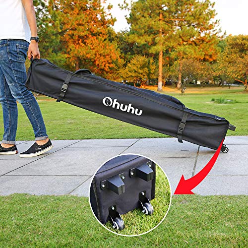 Ohuhu Sturdy 10 x 10 FT Pop-up Canopy Tent with Reinforced Metal Frame, 4 Removable Zipper End Side Walls & Wheeled Carrying Bag, Bonus 4 Weight Bag