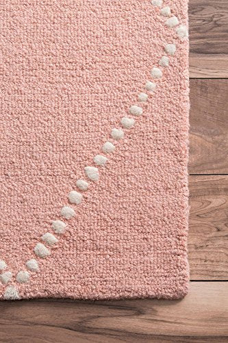 nuLOOM Dotted Diamond Trellis Wool Rug, 5' x 8', Light Grey