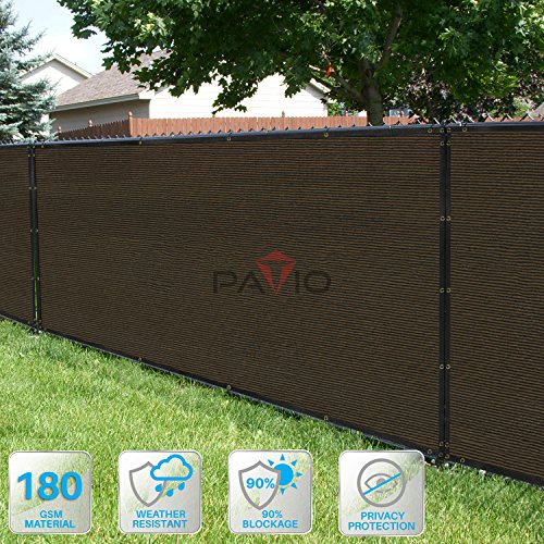 Patio Fence Privacy Screen 14' x 28', Pergola Shade Cover Canopy Sun Block, Heavy Duty Fence Privacy Netting, Commercial Grade Privacy Fencing, 180 GSM, 90% Privacy Blockage (Brown)