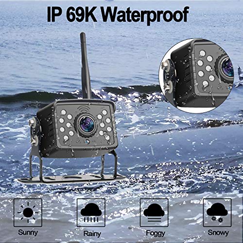 Yakry Digital Wireless 4 Backup Camera For 5th Wheels W/ Highway Monitoring System IP69K Waterproof Super Night Vision
