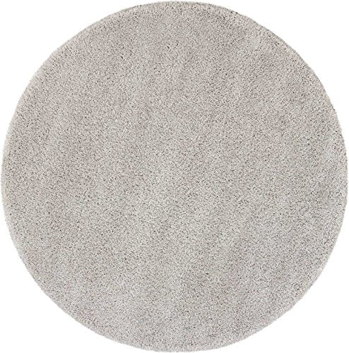 Nourison Malibu Shag Area Rug, 7'10" x7'10, SILVER GREY