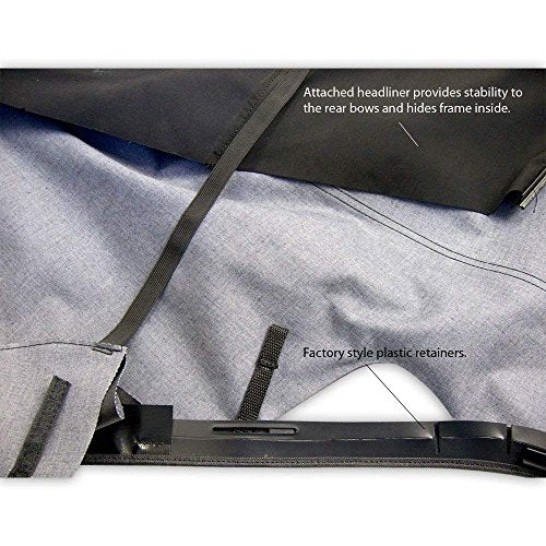 AutoBerry Ford Mustang Convertible Top (2005-2014) Complete Factory Style Heated Glass Window in Sailcloth Vinyl Black