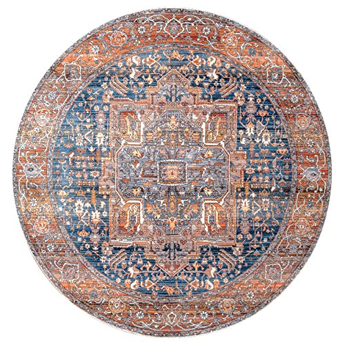 nuLOOM Ethel Medallion Fringe Area Rug, 7' 10" Round, Rust