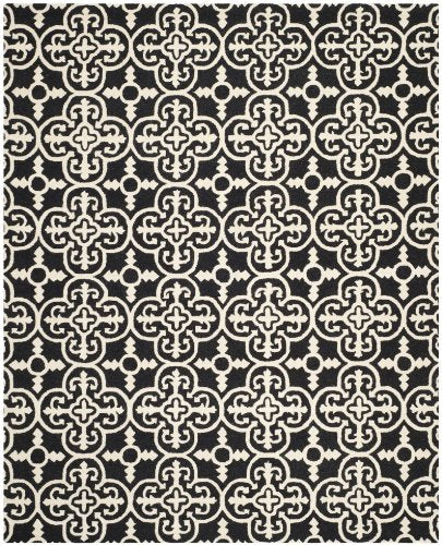 Safavieh Cambridge Collection CAM133E Handmade Moroccan Wool Area Rug, 9' x 12', Black/Ivory