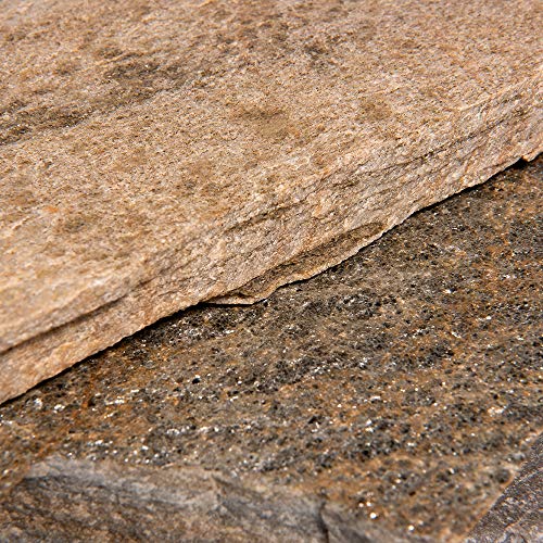 Landscape Patio Flagstone | 2000 Pounds | Natural Rock Pathway Stepping Stone Slabs for Gardens, Terrariums, Landscape Design, Driveway Pavers and Walkway Steppers (Klondike Gold)