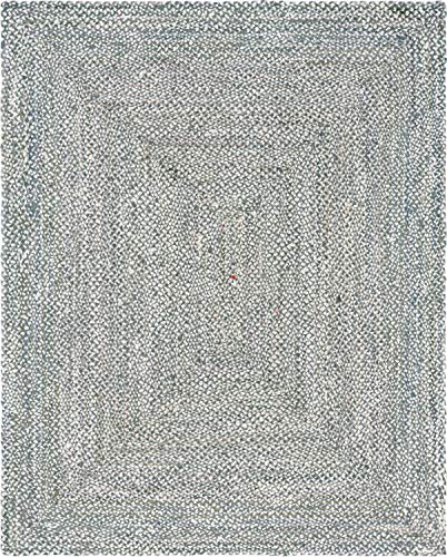 Unique Loom Braided Chindi Collection Casual Modern Gray Area Rug (8' 0 x 10' 0)