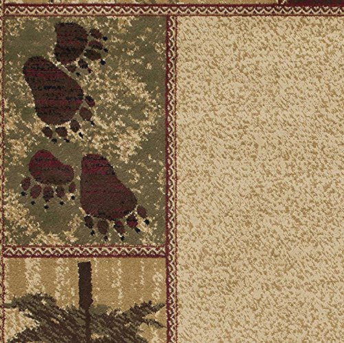 Rustic Lodge Black Bear 8' Round Area Rug, 7'10x7'10