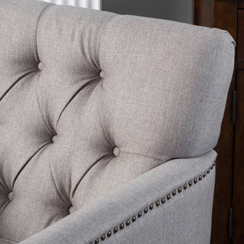 Christopher Knight Home Malone Fabric Tufted Club Chair, Pewter