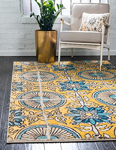 Unique Loom Estrella Collection Vibrant Abstract Gold Area Rug (9' 0 x 12' 0)