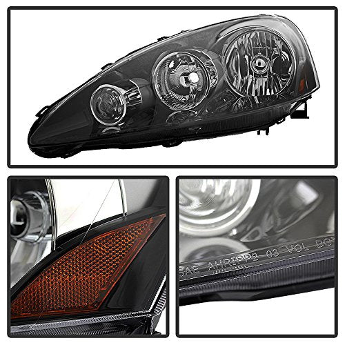 ACANII - For 2005-2006 Acura RSX Black Headlights Headlamps Head Lights Lamps Replacement Driver + Passenger Side