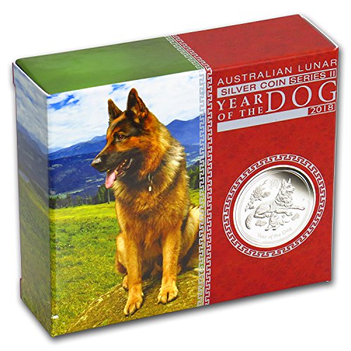 2018 AU Australia 1 oz Silver Lunar Dog Proof (w/Box & COA) 1 OZ Brilliant Uncirculated