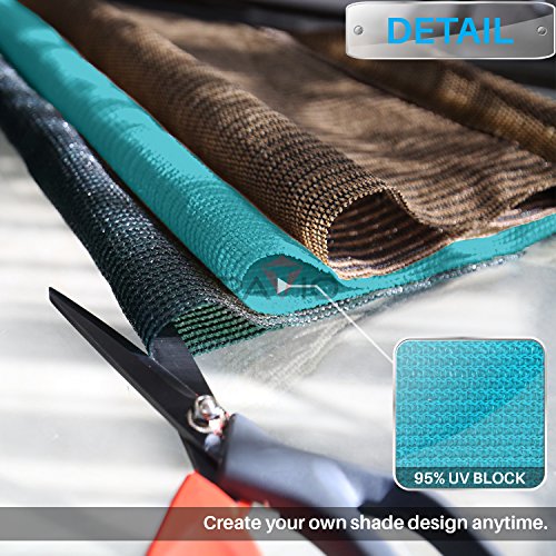 Patio Paradise 8' x 133' Sunblock Shade Cloth Roll,Turquoise Green Sun Shade Fabric 95% UV Resistant Mesh Netting Cover for Outdoor,Backyard,Plant,Greenhouse,Barn