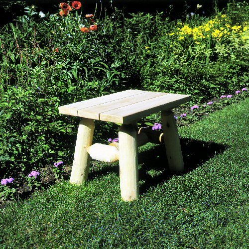 Lakeland Mills Cedar Log Patio Lounge Chair (Set of 2) with End Table