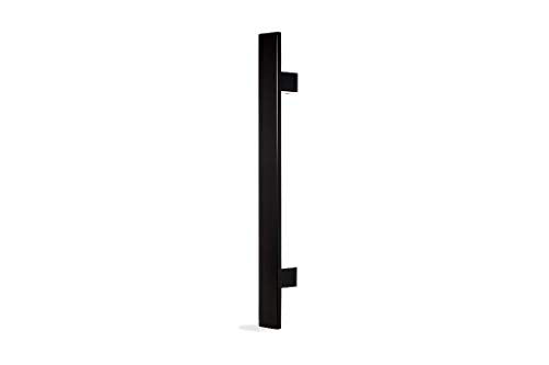 18 Inch Square Flat Shape Bar Stainless Steel Modern Contemporary Entry Door Handle Towel Bar Ladder Pull Shower Glass Sliding Barn Door Interior Exterior Door Pull Push Matte Black Painted Finish