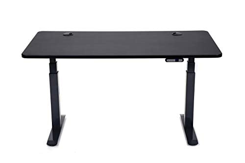 ApexDesk Flex Series 60” Electric Height Adjustable Standing Desk with Memory Preset Controller, Black Top and Black Frame