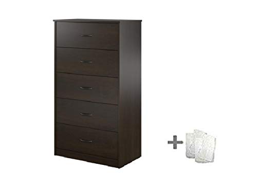 Mainstays Drawer Dresser, (5-Drawer, Espresso + Free Bundle)