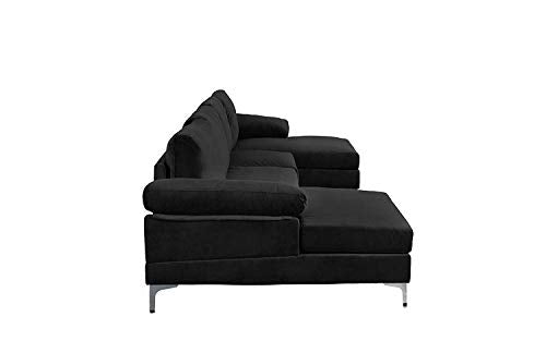 Sofamania Modern Sectional, Large, Black